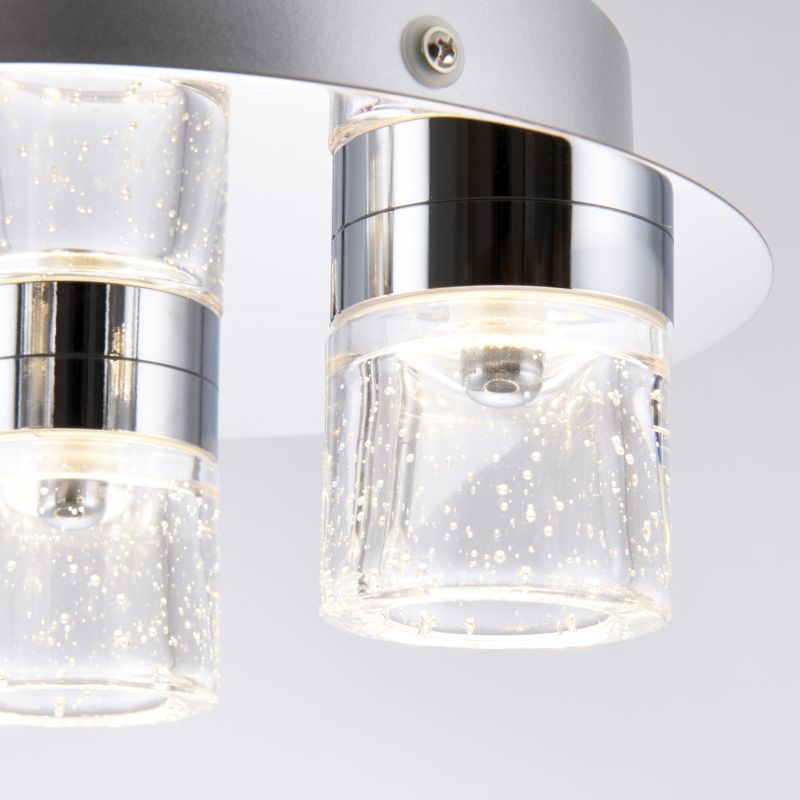 Bathroom Lights - Imperial - Bathroom Chrome with Glass 3 Light Ceiling Lamp Endon-61359 - Imperial - Bathroom Chrome with Glass 3 Light Ceiling Lamp