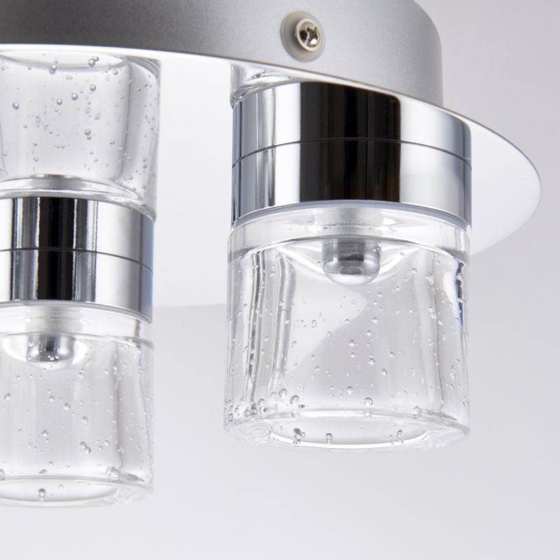 Bathroom Lights - Imperial - Bathroom Chrome with Glass 3 Light Ceiling Lamp Endon-61359 - Imperial - Bathroom Chrome with Glass 3 Light Ceiling Lamp