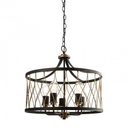 Heston - Black & Rustic Bronze 5 Light Pendant Heston - Black & Rustic Bronze 5 Light Pendant
