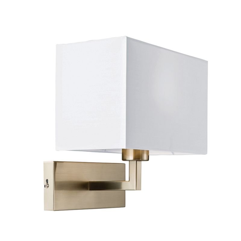 Endon-61604 - Piccolo - White Shade with Satin Nickel Wall Lamp