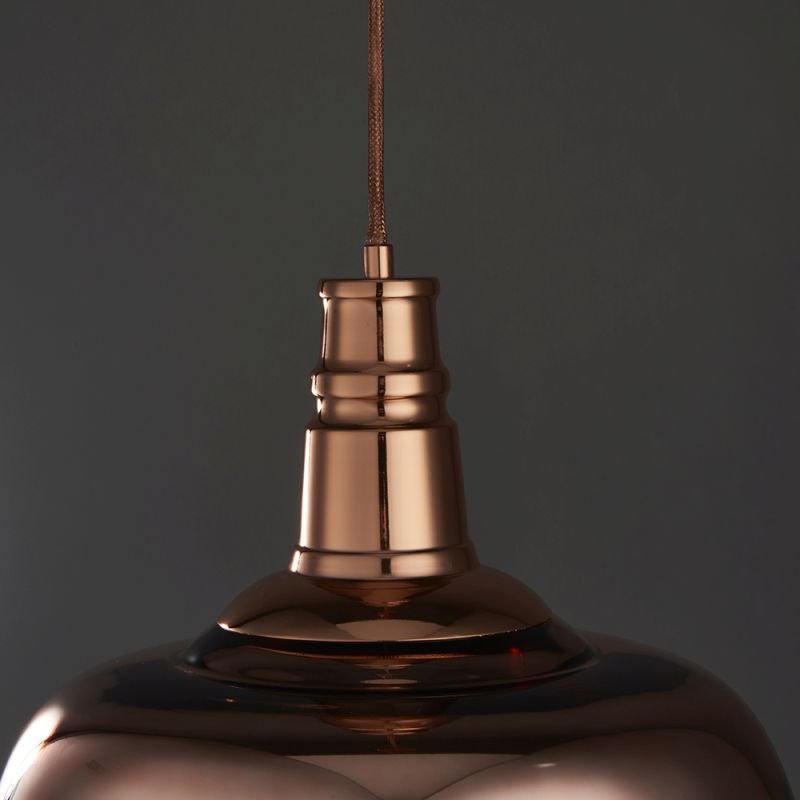 Ceiling Lights - Jackman - Polished Copper Single Pendant Endon-61705 - Jackman - Polished Copper Single Pendant