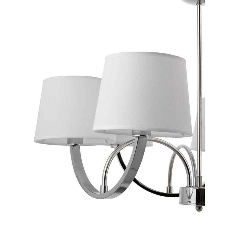 Ceiling Lights - Macy - White Shade & Polished Chrome 6 light Centre Fitting Endon-61709 - Macy - White Shade & Polished Chrome 6 light Centre Fitting