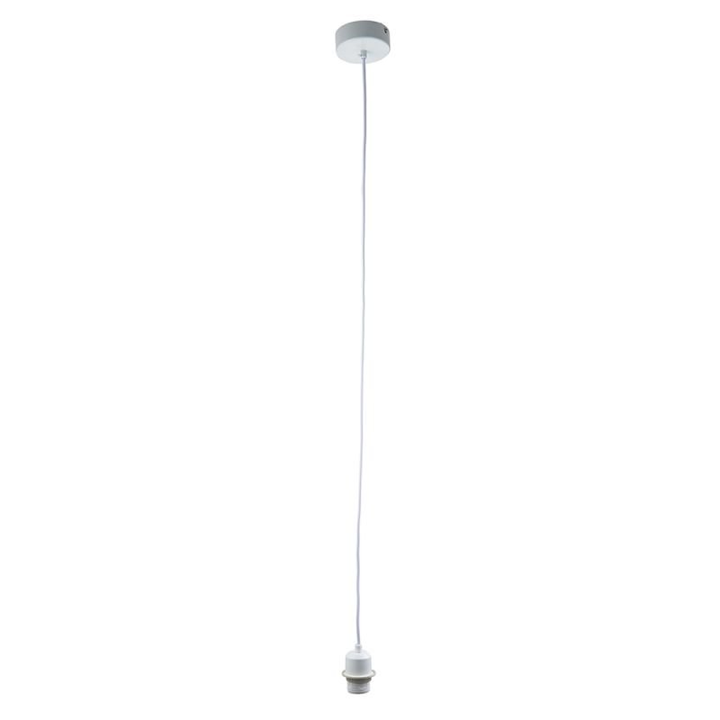 Ceiling Lights - Cord Set - E27 Gloss White Suspension Endon-61808 - Cord Set - E27 Gloss White Suspension