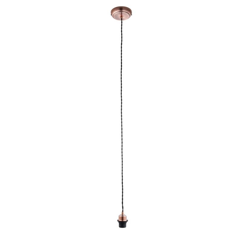 Ceiling Lights - Cord Set - E27 Antique Copper Suspension Endon-61940 - Cord Set - E27 Antique Copper Suspension