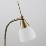 Range - Antique Brass Touch Table Lamp with White Glass