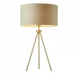 Tri - Matt Nickel Tripod Table Lamp with Grey Shade Tri - Matt Nickel Tripod Table Lamp with Grey Shade