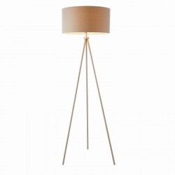 Tri - Matt Nickel Tripod Floor Lamp with Grey Shade