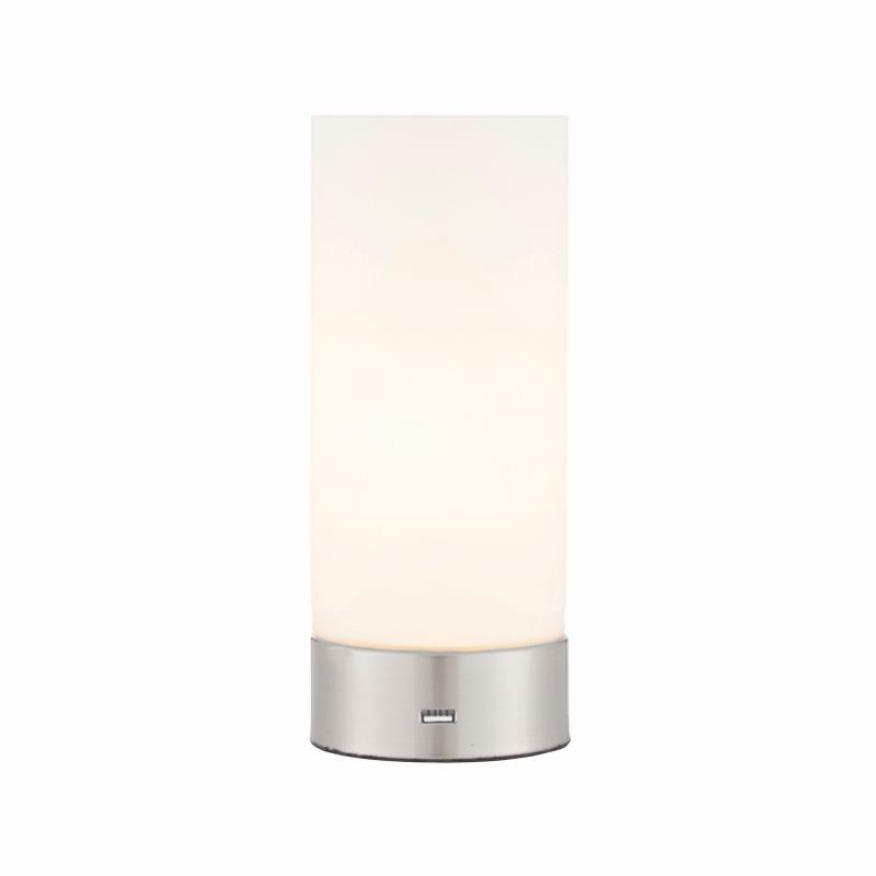Endon-67517 - Dara - USB Brushed Nickel with Glass Touch Table Lamp
