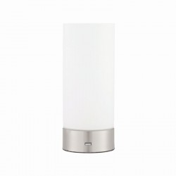 Dara - Brushed Nickel USB Touch Table Lamp with White Glass  Dara - Brushed Nickel USB Touch Table Lamp with White Glass