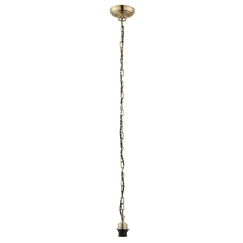 Ceiling Lights - Cord Set - E27 Antique Brass Suspension with Chain Endon-68835 - Cord Set - E27 Antique Brass Suspension with Chain