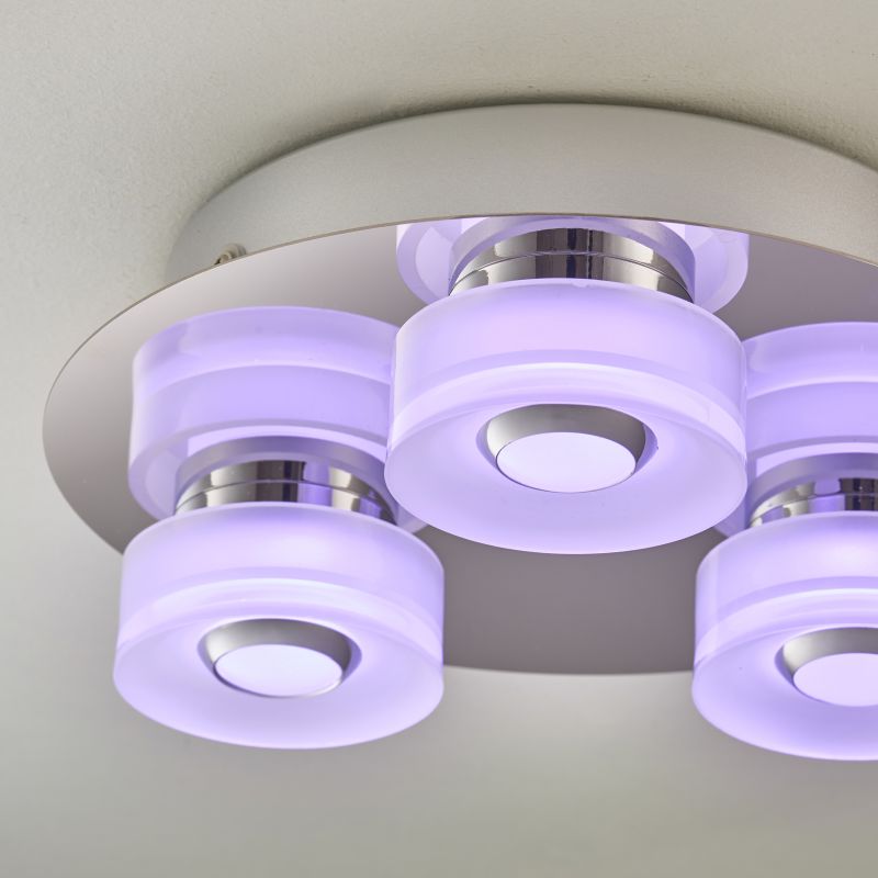 Bathroom Lights - Rita - LED Polished Chrome with Frosted 3 Light Ceiling Lamp Endon-68911 - Rita - LED Polished Chrome with Frosted 3 Light Ceiling Lamp