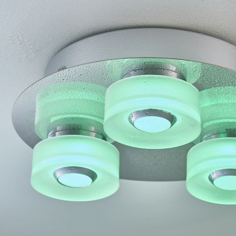Bathroom Lights - Rita - LED Polished Chrome with Frosted 3 Light Ceiling Lamp Endon-68911 - Rita - LED Polished Chrome with Frosted 3 Light Ceiling Lamp
