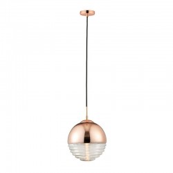 Paloma - Polished Copper Pendant with Clear Ribbed Glass Paloma - Polished Copper Pendant with Clear Ribbed Glass