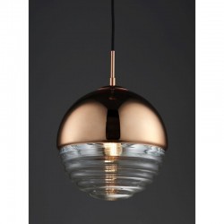 Paloma - Polished Copper Pendant with Clear Ribbed Glass Paloma - Polished Copper Pendant with Clear Ribbed Glass