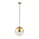 Endon-68958 - Paloma - Clear Ribbed Glass & Gold Pendant