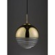 Endon-68958 - Paloma - Clear Ribbed Glass & Gold Pendant