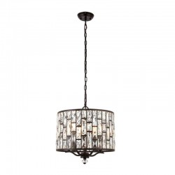 Belle - Dark Bronze 5 Light Pendant with Crystal Belle - Dark Bronze 5 Light Pendant with Crystal