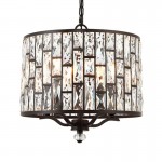 Belle - Dark Bronze 5 Light Pendant with Crystal Belle - Dark Bronze 5 Light Pendant with Crystal