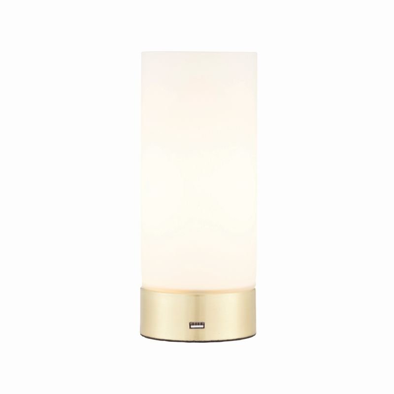 Endon-69520 - Dara - USB Brushed Brass with Glass Touch Table Lamp