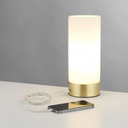 Dara - Brushed Brass USB Touch Table Lamp with White Glass Dara - Brushed Brass USB Touch Table Lamp with White Glass