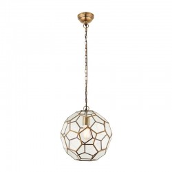 Miele - Antique Brass Lantern Pendant with Hexagonal Glasses Miele - Antique Brass Lantern Pendant with Hexagonal Glasses