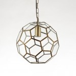 Miele - Antique Brass Lantern Pendant with Hexagonal Glasses Miele - Antique Brass Lantern Pendant with Hexagonal Glasses