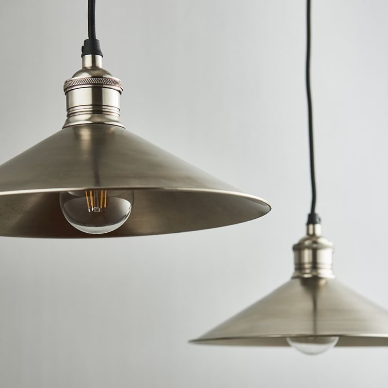 Kitchen Lights - Victoria - Antique Silver 2 Light Rise and Fall Pendant Endon-69840 - Victoria - Antique Silver 2 Light Rise and Fall Pendant