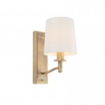 Ortona - Matt Antique Brass Wall Lamp with Vintage White Shade Ortona - Matt Antique Brass Wall Lamp with Vintage White Shade