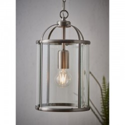 Lambeth - Satin Nickel 1 Light Lantern Pendant Lambeth - Satin Nickel 1 Light Lantern Pendant