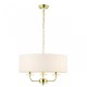 Endon-70560 - Nixon - Gold & Crystal 3 Light Pendant with Vintage White Shade