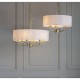 Endon-70561 - Nixon - Brass & Crystal 6 Light Pendant with Vintage White Shade