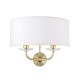 Endon-70562 - Nixon - Brass & Crystal Twin Wall Lamp with Vintage White Shade