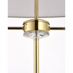 Nixon - Brass 2 Light Floor Lamp with Crystal & Vintage White Shade Nixon - Brass 2 Light Floor Lamp with Crystal & Vintage White Shade