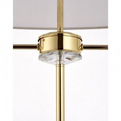 Nixon - Brass 2 Light Floor Lamp with Crystal & Vintage White Shade Nixon - Brass 2 Light Floor Lamp with Crystal & Vintage White Shade