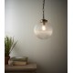 Endon-71123 - Brydon - Antique Brass with Clear Ribbed Glass Pendant