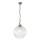 Endon-71124 - Brydon - Antique Brass with Clear Ribbed Glass Big Pendant