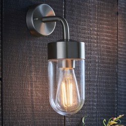 North - Brushed Stainless Steel Wall Lamp with Clear Glass North - Brushed Stainless Steel Wall Lamp with Clear Glass