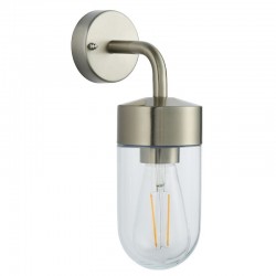 North - Brushed Stainless Steel Wall Lamp with Clear Glass North - Brushed Stainless Steel Wall Lamp with Clear Glass