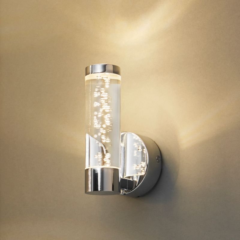 Endon-72046 - Essence - Clear Shade with Bubble & Chrome Single Wall Lamp