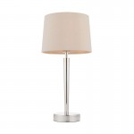Syon - Bright Nickel USB Table Lamp with Mink Shade Syon - Bright Nickel USB Table Lamp with Mink Shade