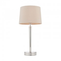 Syon - Bright Nickel USB Table Lamp with Mink Shade Syon - Bright Nickel USB Table Lamp with Mink Shade