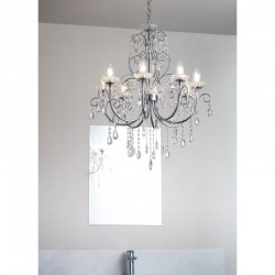 Tabitha - Bathroom Chrome 8 Light Centre Fitting with Crystal Tabitha - Bathroom Chrome 8 Light Centre Fitting with Crystal
