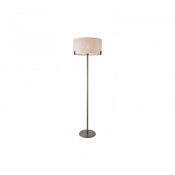 Hayfield - Brushed Bronze Floor Lamp with Natural Linen Shade