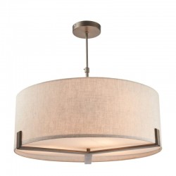 Hayfield - Brushed Bronze 3 Light Pendant with Natural Linen Shade Hayfield - Brushed Bronze 3 Light Pendant with Natural Linen Shade