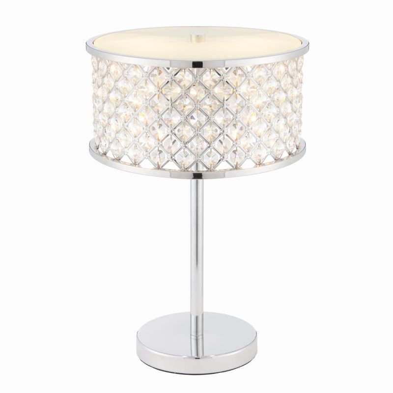 Table & Floor Lamp - Hudson - Crystal & Opal Diffuser with Chrome Table Lamp Endon-72747 - Hudson - Crystal & Opal Diffuser with Chrome Table Lamp