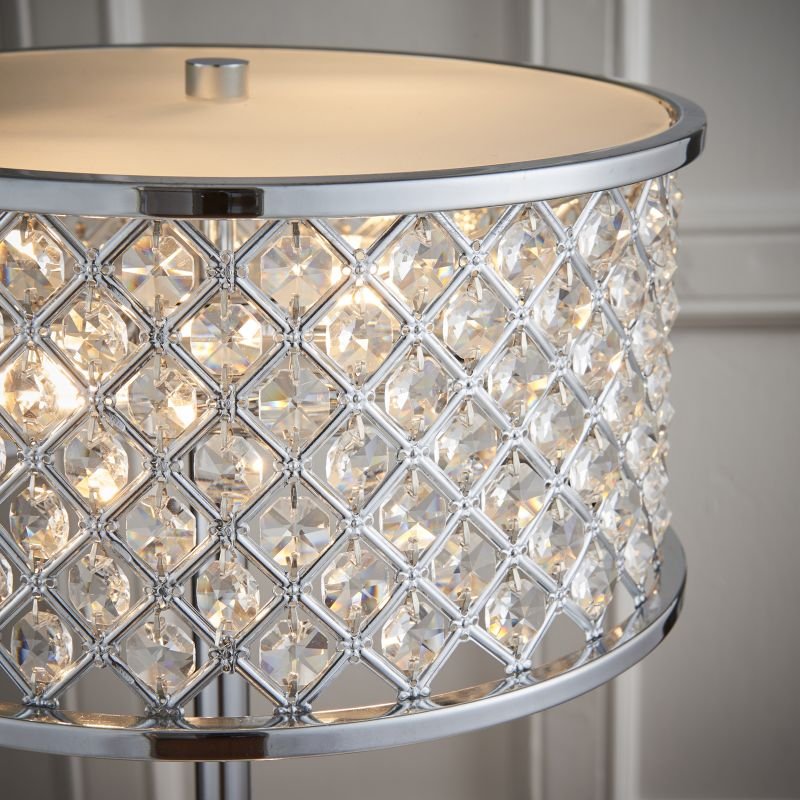 Table & Floor Lamp - Hudson - Crystal & Opal Diffuser with Chrome Table Lamp Endon-72747 - Hudson - Crystal & Opal Diffuser with Chrome Table Lamp