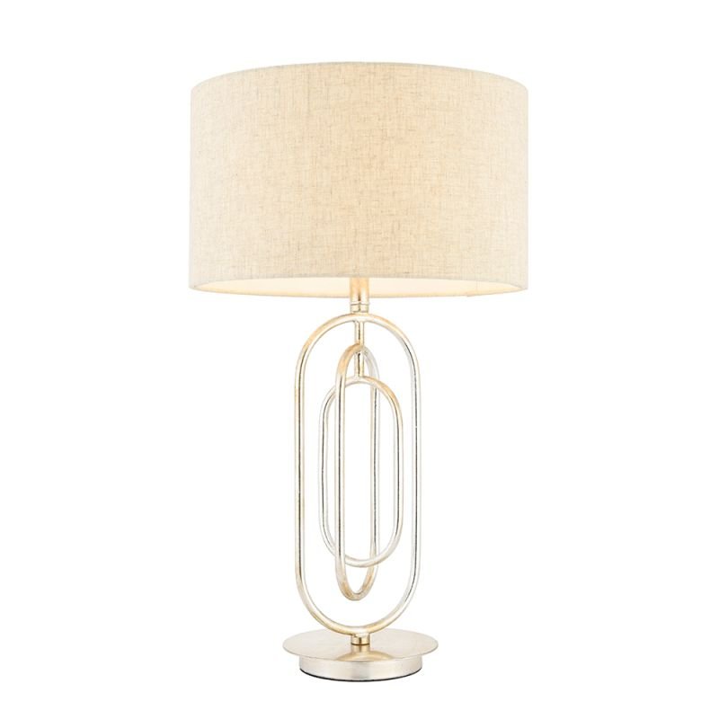Table & Floor Lamp - Meera - Natural Linen & Antique Silver Table Lamp Endon-72803 - Meera - Natural Linen & Antique Silver Table Lamp
