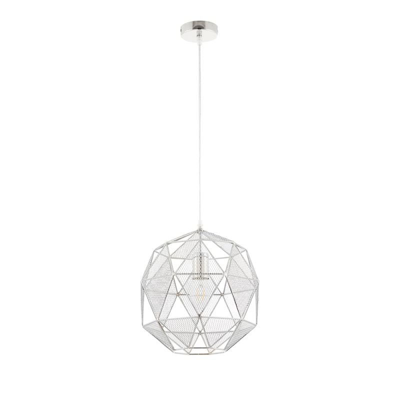 Ceiling Lights - Armour - Chrome Geometric Cage Pendant Endon-72817 - Armour - Chrome Geometric Cage Pendant