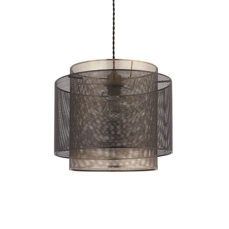 Endon-72829 - Plexus - Shade Only - Matt Black and Antique Brass Ø 25 cm