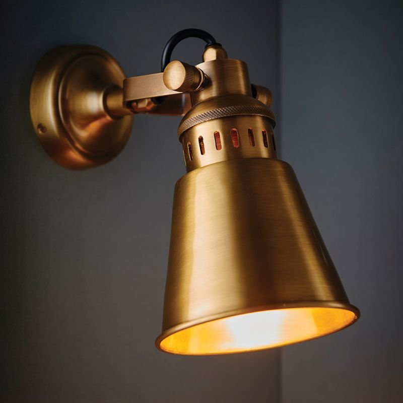 Endon-73104 - Elms - Antique Gold Wall Lamp